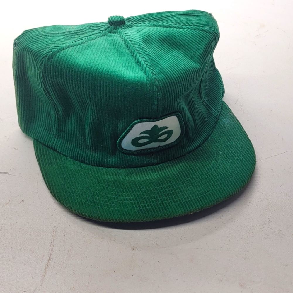 VINTAGE Pioneer seed corn beans full Corduroy Snapback Hat farmer trucker